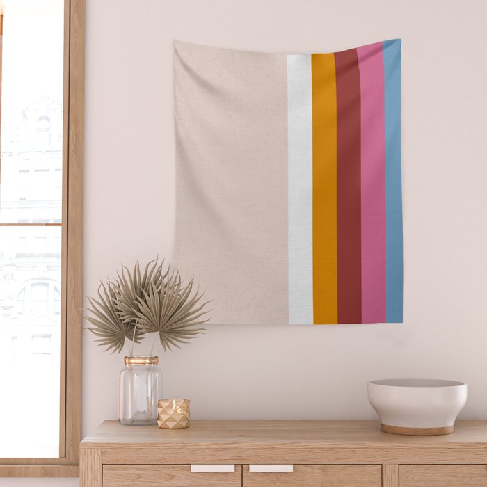 Modern Eclectic Rainbow Wall Tapestry Gallery Image 2