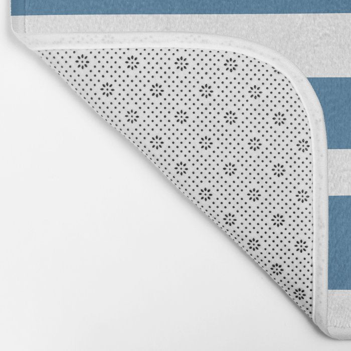 Ocean Stripes, Abstract, Blue and White, Striped Pattern Bath Mat Gallery Image 2