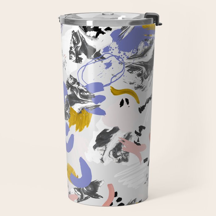 Abstract brush strokes splashes Travel Mug Gallery Image 2