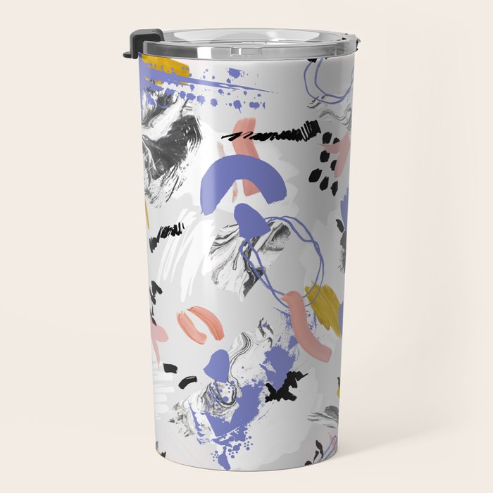 Abstract brush strokes splashes Travel Mug Gallery Image 3