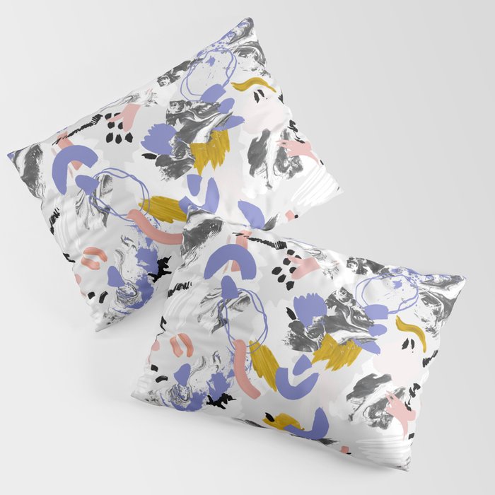 Abstract brush strokes splashes Pillow Sham Gallery Image 1