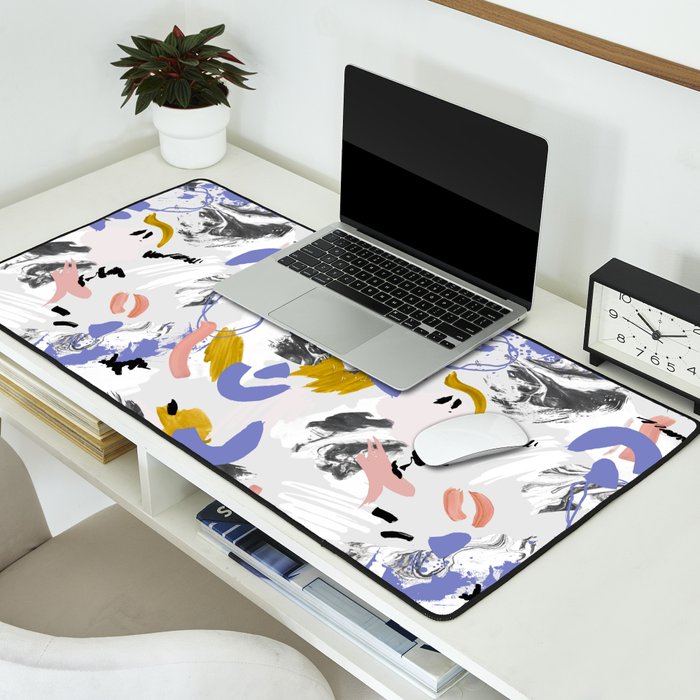 Abstract brush strokes splashes Desk Mat Gallery Image 2