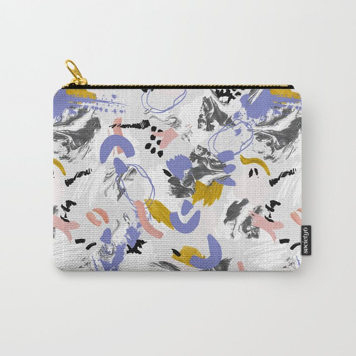 Abstract brush strokes splashes Carry All Pouch Gallery Image 1