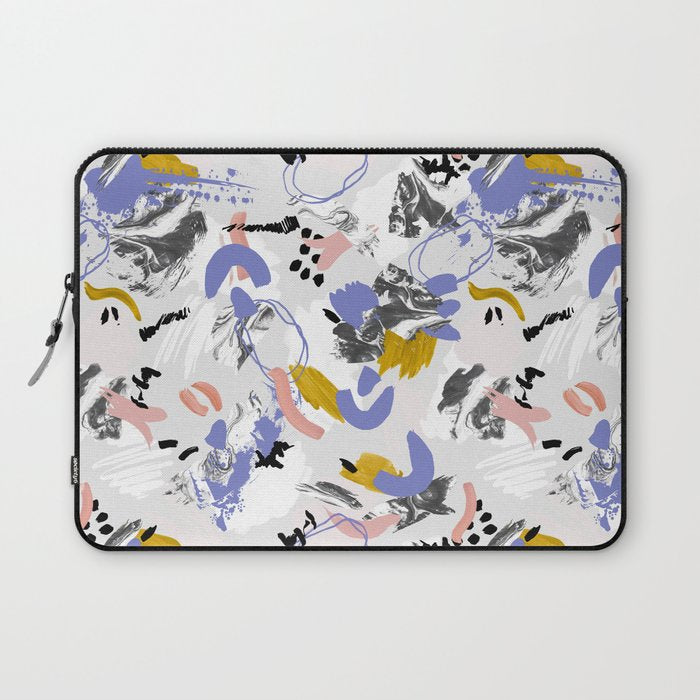 Abstract brush strokes splashes Laptop Sleeve Gallery Image 1