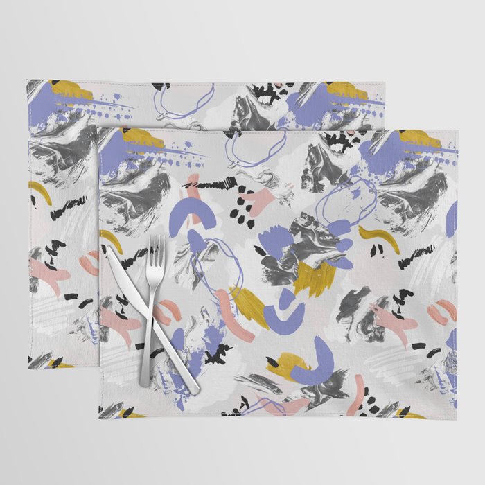 Abstract brush strokes splashes Placemat Gallery Image 1