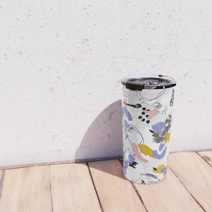 Abstract brush strokes splashes Travel Mug Gallery Image 4