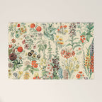 Wildflower Diagram // Fleurs II by Adolphe Millot XL 19th Century Science Textbook Artwork Welcome Mat Gallery Image 1