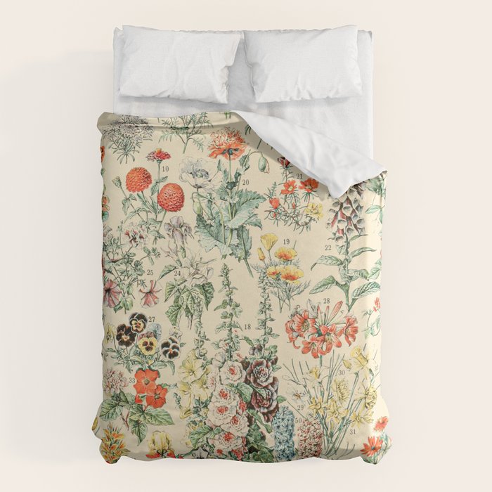 Wildflower Diagram // Fleurs II by Adolphe Millot XL 19th Century Science Textbook Artwork Duvet Cover Gallery Image 6