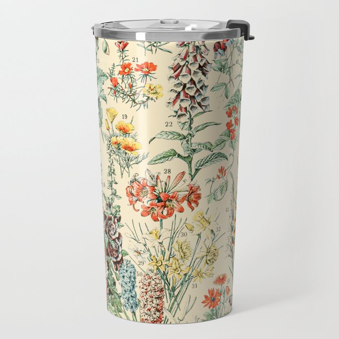 Wildflower Diagram // Fleurs II by Adolphe Millot XL 19th Century Science Textbook Artwork Travel Mug Gallery Image 2