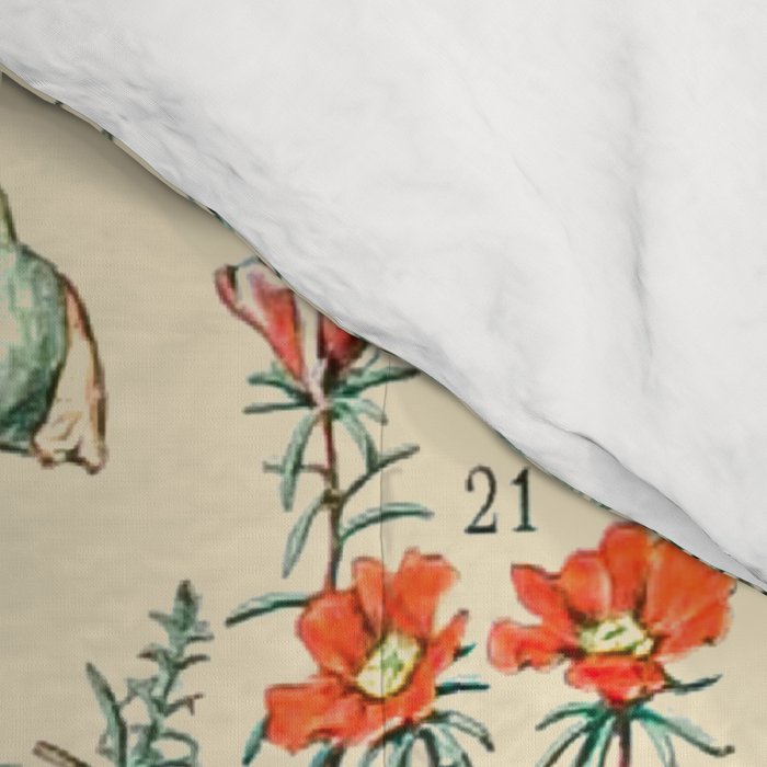 Wildflower Diagram // Fleurs II by Adolphe Millot XL 19th Century Science Textbook Artwork Comforter Gallery Image 4