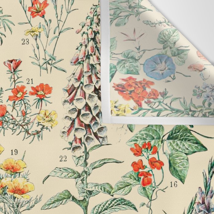 Wildflower Diagram // Fleurs II by Adolphe Millot XL 19th Century Science Textbook Artwork Wall Tapestry Gallery Image 3