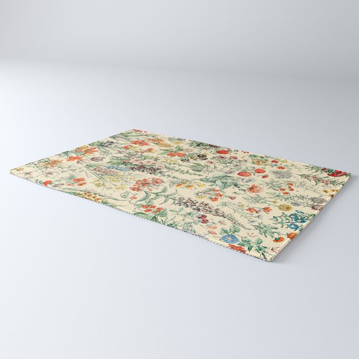 Wildflower Diagram // Fleurs II by Adolphe Millot XL 19th Century Science Textbook Artwork Rug Gallery Image 3