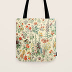 Wildflower Diagram // Fleurs II by Adolphe Millot XL 19th Century Science Textbook Artwork Tote Bag Gallery Image 1