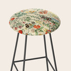 Wildflower Diagram // Fleurs II by Adolphe Millot XL 19th Century Science Textbook Artwork Stool Gallery Image 2