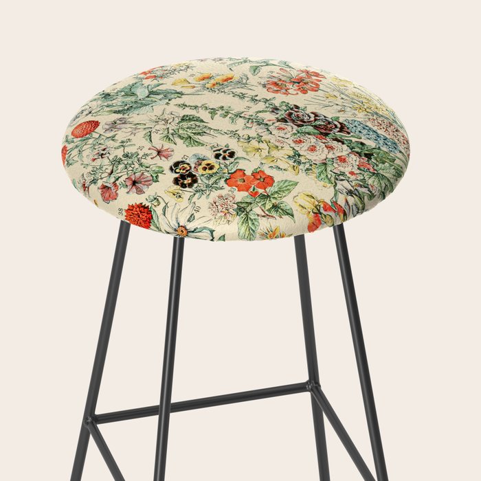 Wildflower Diagram // Fleurs II by Adolphe Millot XL 19th Century Science Textbook Artwork Stool Gallery Image 2