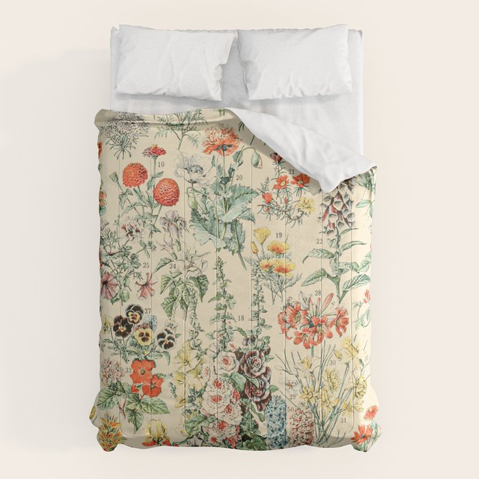 Wildflower Diagram // Fleurs II by Adolphe Millot XL 19th Century Science Textbook Artwork Comforter