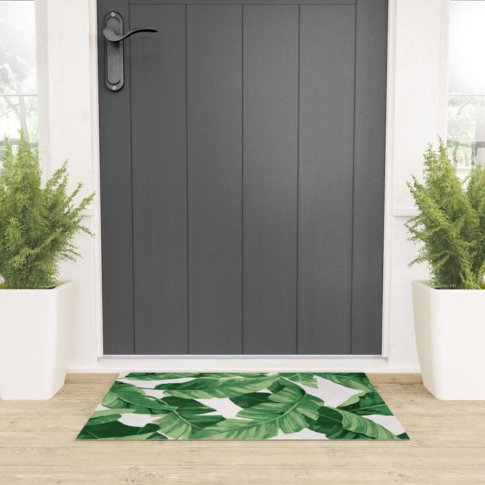 Tropical banana leaves IV Welcome Mat Gallery Image 3