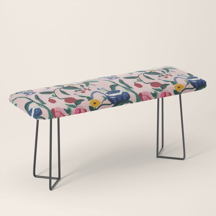 Floral Whimsy on Blush Bench Gallery Image 1