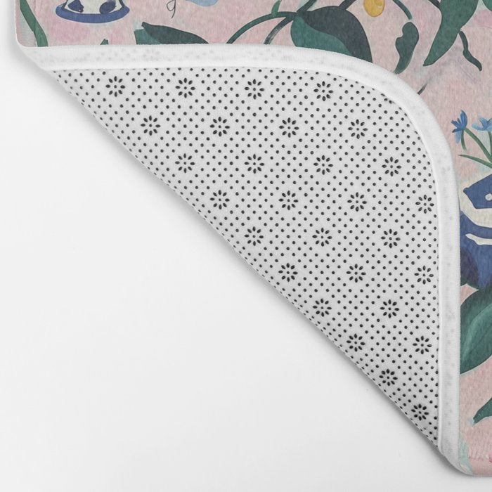 Floral Whimsy on Blush Bath Mat Gallery Image 2