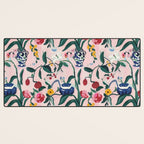 Floral Whimsy on Blush Desk Mat Gallery Image 3