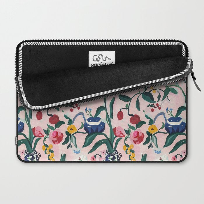Floral Whimsy on Blush Laptop Sleeve Gallery Image 2