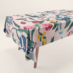 Floral Whimsy on Blush Tablecloth Gallery Image 1