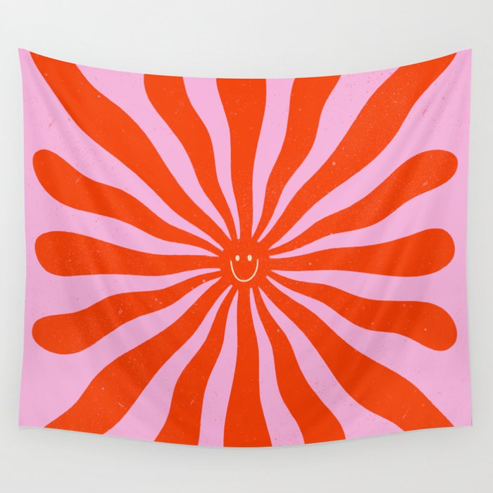Retro Sun Vintage 70s  Wall Tapestry Gallery Image 4