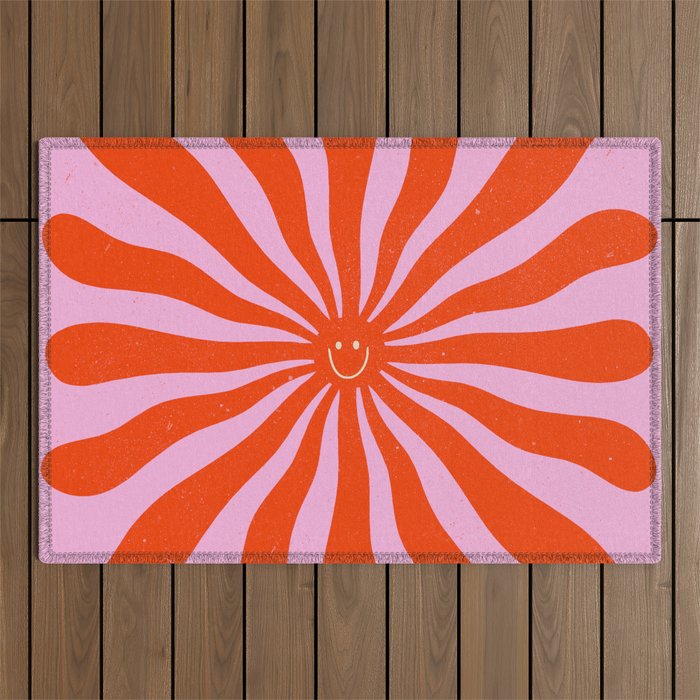 Retro Sun Vintage 70s  Outdoor Rug Gallery Image 1