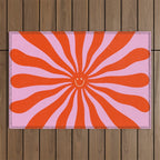 Retro Sun Vintage 70s  Outdoor Rug Gallery Image 1