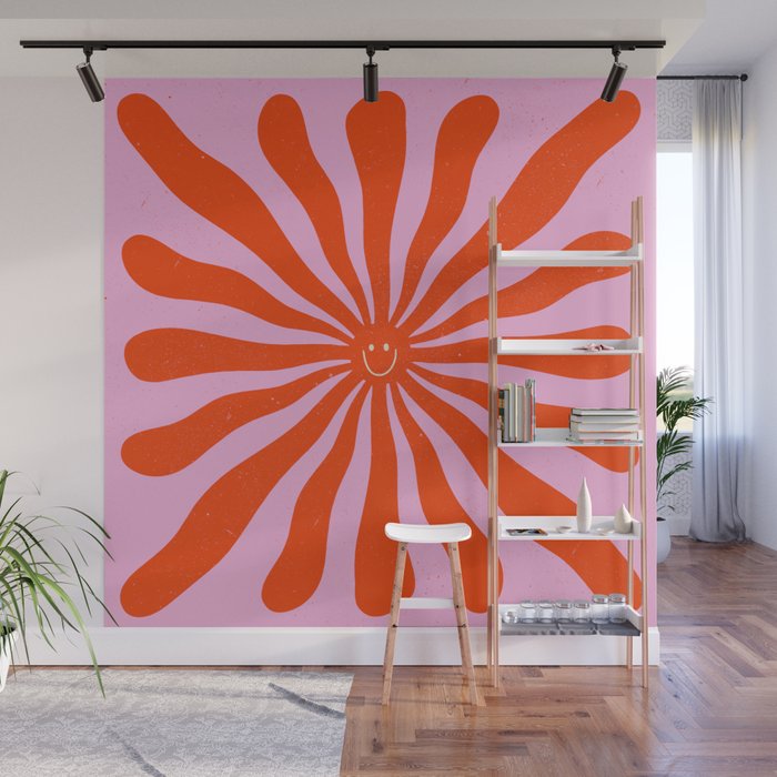 Retro Sun Vintage 70s  Wall Mural Gallery Image 1