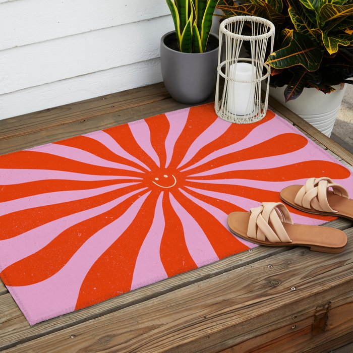 Retro Sun Vintage 70s  Outdoor Rug Gallery Image 2