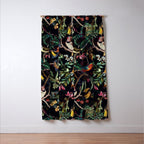 Vintage Jungle Birds Night Garden Window Curtain Gallery Image 3