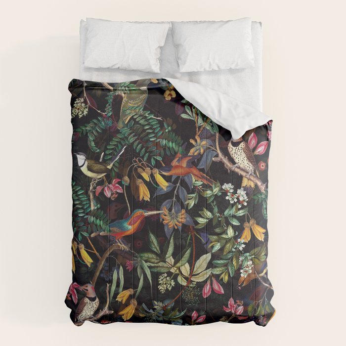 Vintage Jungle Birds Night Garden Comforter Gallery Image 6