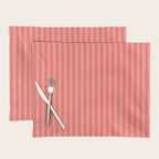 Coral Pink Thin Vertical Stripes Placemat Gallery Image 1
