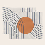Geometric Lines in Navy Blue Orange 1 (Rainbow Abstraction) Placemat Gallery Image 1
