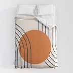 Geometric Lines in Navy Blue Orange 1 (Rainbow Abstraction) Comforter Gallery Image 6