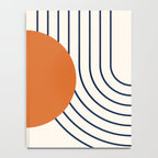Geometric Lines in Navy Blue Orange 1 (Rainbow Abstraction) Notebook Gallery Image 4