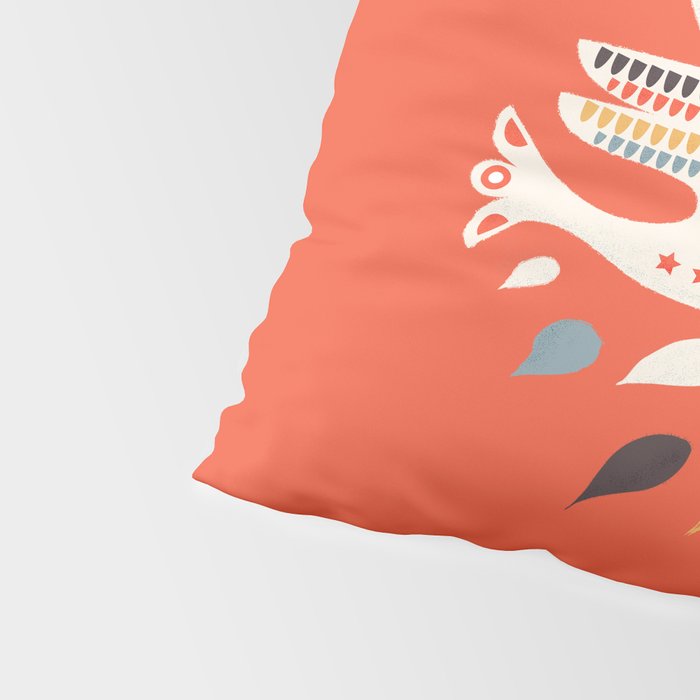 Festive doves - folk illustration Pillow Sham Gallery Image 4