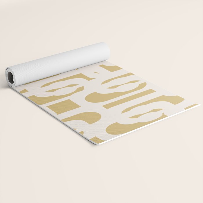 Mid Century Modern Loop Pattern in Cream and Muted Dijon Gold Yoga Mat Gallery Image 2