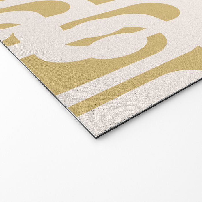 Mid Century Modern Loop Pattern in Cream and Muted Dijon Gold Welcome Mat Gallery Image 2