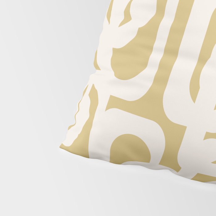 Mid Century Modern Loop Pattern in Cream and Muted Dijon Gold Pillow Sham Gallery Image 4