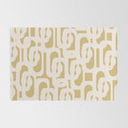 Mid Century Modern Loop Pattern in Cream and Muted Dijon Gold Rug Gallery Image 2