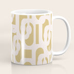 Mid Century Modern Loop Pattern in Cream and Muted Dijon Gold Coffee Mug Gallery Image 1