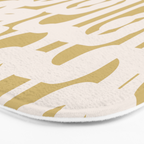 Mid Century Modern Loop Pattern in Cream and Muted Dijon Gold Bath Mat Gallery Image 3