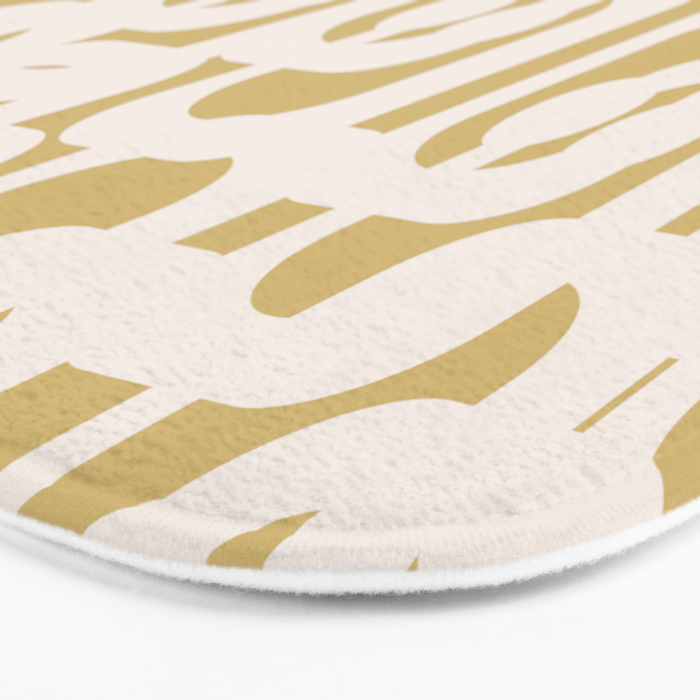 Mid Century Modern Loop Pattern in Cream and Muted Dijon Gold Bath Mat Gallery Image 3
