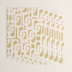 Mid Century Modern Loop Pattern in Cream and Muted Dijon Gold Wrapping Paper Gallery Image 3