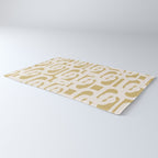 Mid Century Modern Loop Pattern in Cream and Muted Dijon Gold Rug Gallery Image 3