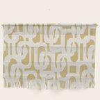 Mid Century Modern Loop Pattern in Cream and Muted Dijon Gold Wall Hanging Gallery Image 1