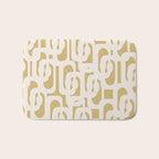 Mid Century Modern Loop Pattern in Cream and Muted Dijon Gold Bath Mat Gallery Image 1