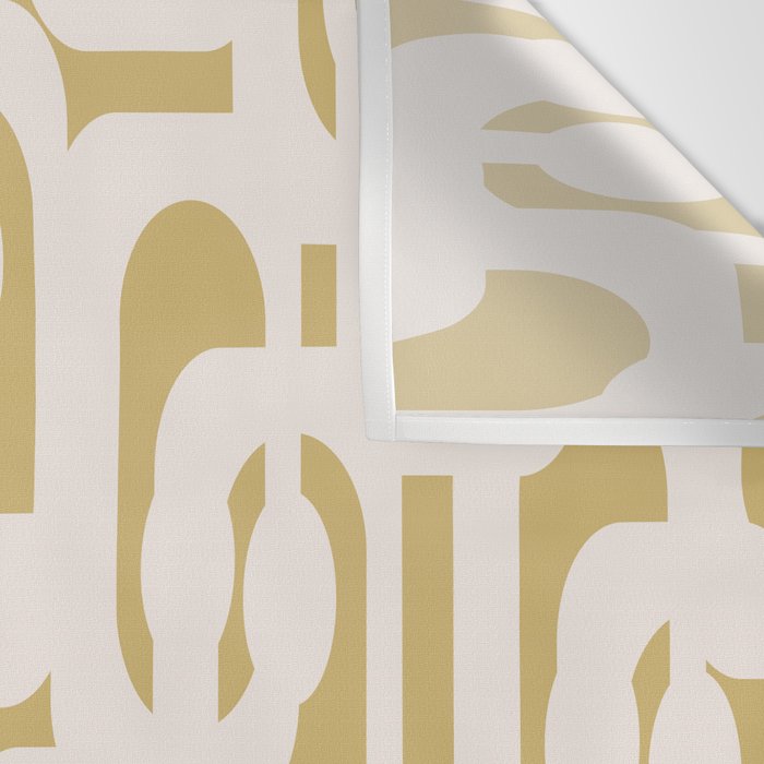 Mid Century Modern Loop Pattern in Cream and Muted Dijon Gold Wall Tapestry Gallery Image 3